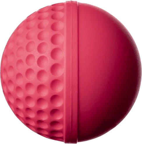 Tilde pink indoor cricket swing ball, half-dimple half-smooth design